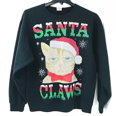 Buy Santa Claws L Grumpy Cat Ugly Tacky Christmas Sweater Sweatshirt Holiday Party • 15.87£