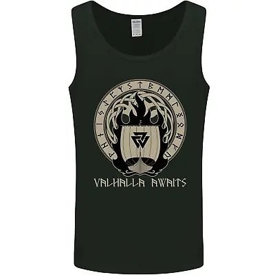 Buy Vikings Valhalla Awaits Valknut Symbol Odin Mens Vest Tank Top • 10.49£