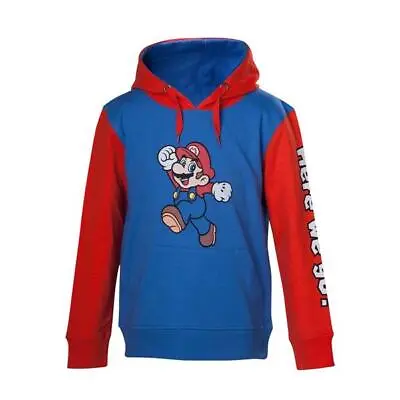 Buy Official Super Mario Here We Go Blue And Red Kids 86/92 Hoodie, Kids Hoodie • 15.99£