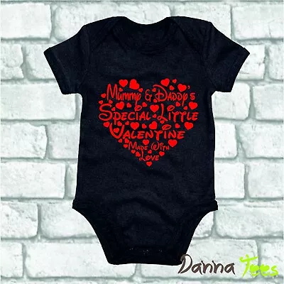 Buy  Mummy & Daddy Special Little Valentine Made With Love  Vinyl Print Baby Vest • 6.98£