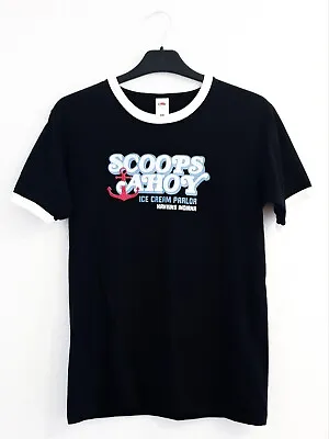 Buy Stranger Things Scoops Ahoy Ice Cream Parlour Black Short Sleeve T-Shirt Women S • 7.99£