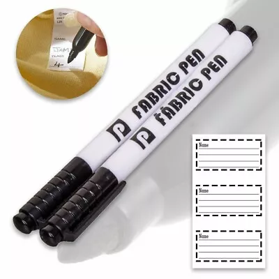 Buy Black Fabric Markers Permanent For Clothes 2 Pack, Waterproof, Non-Toxic Fabric • 2.79£