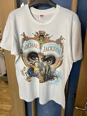 Buy Vintage Michael Jackson T-Shirt 1992-93 Dangerous World Tour Band Top Tee Size L • 70£