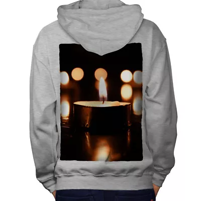 Buy Wellcoda Candle Light Calm Mens Hoodie, Romantic Design On The Jumpers Back • 25.99£