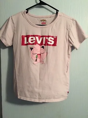 Buy Levis X Pokemon Jigglypuff Youth Girls 13-15 Years L Pink Graphic Tee T-Shirt • 32.16£