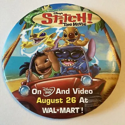 Buy Disney Stitch The Movie DVD Movie Merch Collector Walmart Button Pin Badge • 1.88£
