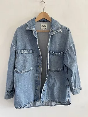 Buy Zara Faded Effect Oversize Denim Jacket Size XS Bloggers Favourite Instagram • 30£