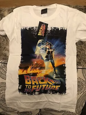 Buy BACK TO THE FUTURE POSTER T-SHIRT White OFFICIAL: Retro Merchandise Small Medium • 14.99£
