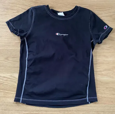 Buy Champions Black T-Shirt With White Stitching Size XS • 2.50£