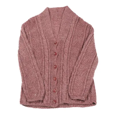 Buy Vintage Woollen Cardigan Cable Knit | Large | Wool Handmade Knitted AN61 • 17.49£
