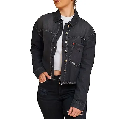 Buy Women Denim Jacket Ripped Regular Fit Ladies Casual Jean Jacket Coat Top-UK Size • 12.99£