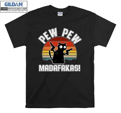 Buy Pew Pew Madafakas Cat Vintage T-shirt T Shirt Men Women Unisex Tshirt 6076 • 11.95£