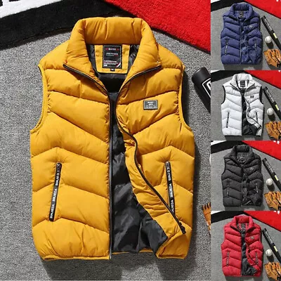 Buy Winter Men Warm Paded Sleeveless Puffer Jacket Vest Waistcoat Coat Quilted Parka • 19.20£