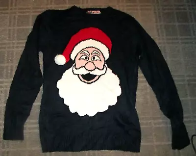 Buy Merry Christmas-ladies Vintage Sweater Pullover Top Size 6-8 Christmas Santa • 3.50£