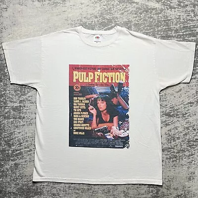 Buy Vintage 2000’s Pulp Fiction Movie Promo Poster Print Tshirt XL • 30£