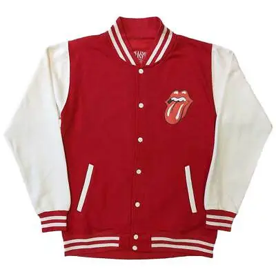 Buy The Rolling Stones Varsity Jacket Classic Tongue Logo New Official Unisex Red • 46.95£