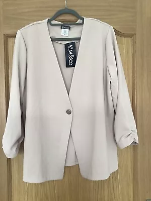 Buy Kim & Co Sand Crepe Jacket Size 2XL BNWT • 12.50£
