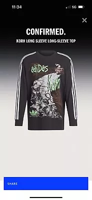 Buy Adidas X Korn Long Sleeve T Shirt Size Small Brand New 🟢⚫️ • 99.99£