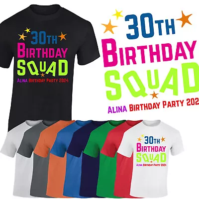 Buy Personalised 30th Birthday Squad T-Shirt Unisex Adult Top Custom Valentines Day • 8.99£