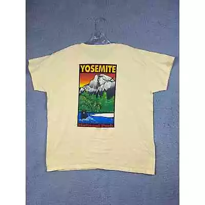 Buy Anvil Organic Yosemite National Park Yellow T Shirt Experience XL Graphic • 9.44£