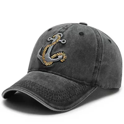 Buy Women Men Adjustable Vintage Trucker / Baseball Distressed Cap Cotton Denim Hat • 5.99£