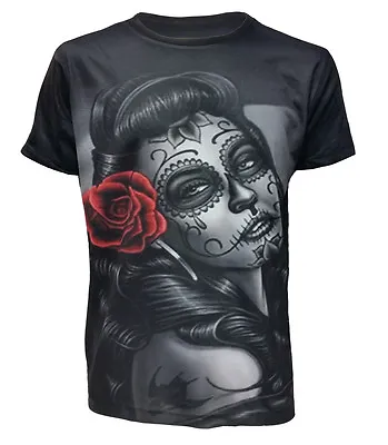 Buy CANDY DOLL T-Shirt,Tattoo/Rock/Metal/Biker/Goth/Mexican Sugar Skull/Top • 12.35£
