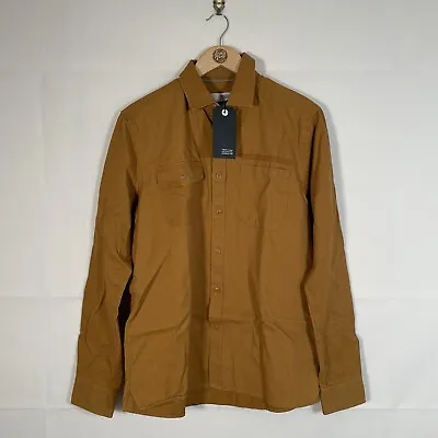 Buy Solid Jacket Mustard Yellow Mens Size Small Thick Overshirt Shirt Coat Twill • 17.95£