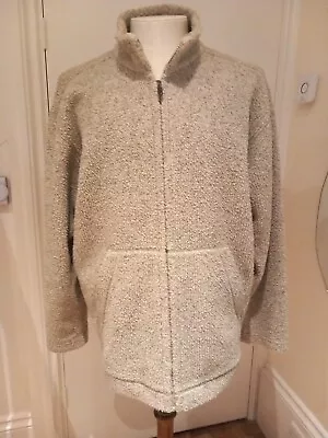 Buy Men M&S Cotton & Polyester  Fleece Jacket , M, Oatmeal Zip Front With Pockets.  • 8.50£