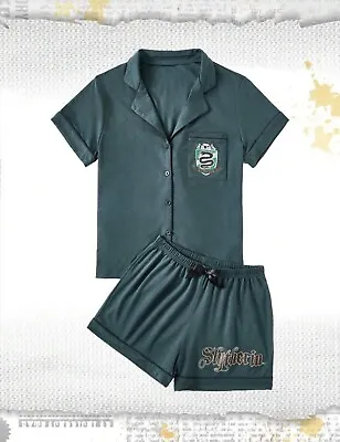 Buy Green Or Black Harry Potter Slytherin Pajama Set PJs • 35.14£