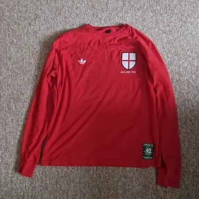 Buy Adidas England 1966 World Cup Pickles Saves Red Long Sleeve T Shirt Size L / G • 28£