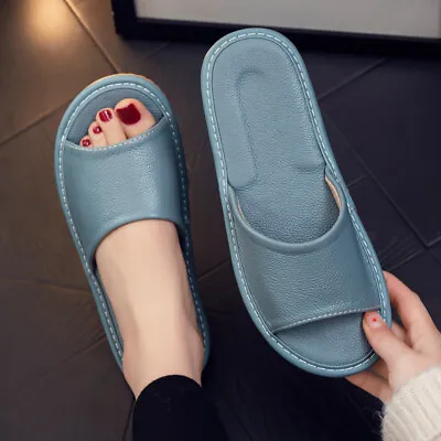 Buy Home Men Women Household Non-Slip Home Leather Cool Slippers Shoes • 19.37£