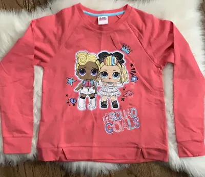Buy LOL Surprise Girls Light Pullover #SQUAD GOALS  Sz L (14) In Coral NWT • 16.08£