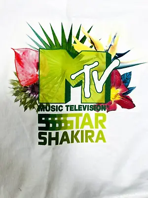 Buy V Rare MINT Vintage SHAKIRA MTV Promo (2005) Star Unisex T-Shirt Size M, Santana • 65£