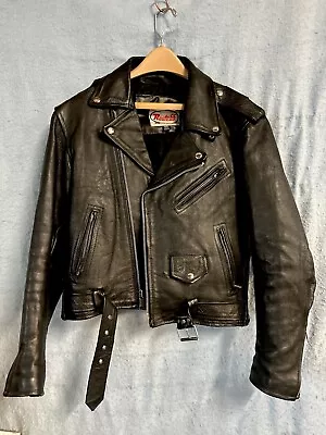 Buy Vintage Rare Route 66 Highway Leather Motorcycle Jacket Women’s Size 44 Perfect • 189.45£