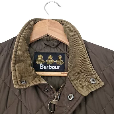 Buy Barbour Quilted Jacket Mens Small Khaki Green Corduroy Trim • 37.99£