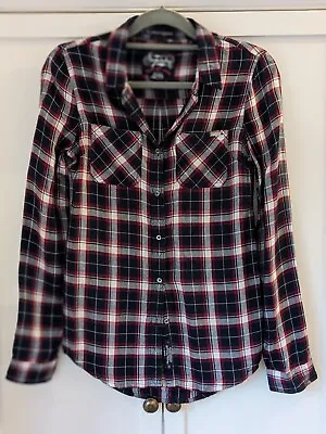 Buy Superdry Checked Brushed Cotton Classic Boyfriend Shirt - XS • 6.99£