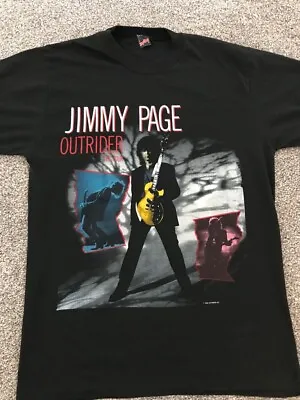 Buy  Jimmy Page Of Led Zeppelin - 1988 UK Outrider Official Tour T-shirt • 39.99£