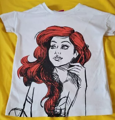 Buy Tu Disney Ariel Little Mermaid White T-shirt 5 Years Combine Post Build A Bundle • 2.40£