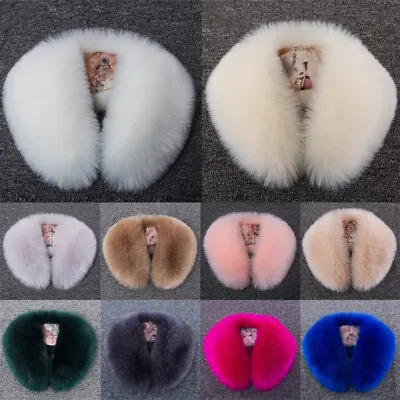 Buy DIY Faux Fox Fur Collar Scarf Trim Coat Down Jacket Hood Scarf Shawl Wrap Winter • 5.69£