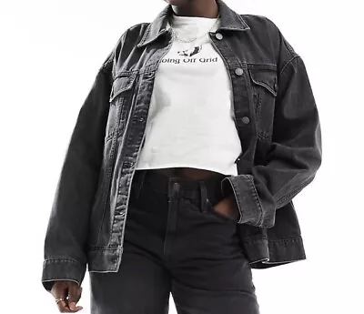 Buy Denim Jacket Size 12 Washed Black Nine Savannah Miller 90’ Style • 15£