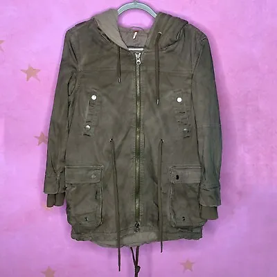 Buy Free People Hooded Parka Jacket Army Green ALT Bella Swan Twilight  TVD $198 • 94.04£