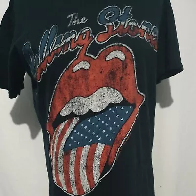 Buy The Rolling Stones Tour Of America 78 Lips Black T Shirt UK S Unisex Gildan • 15£