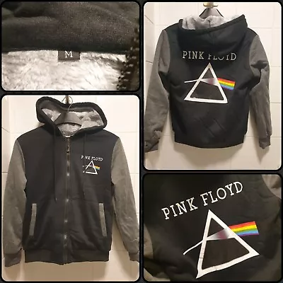 Buy Womens Pink Floyd Vibrant Prism Hoodie Dark Side Of The Moon Faux Fur Hood Sz M • 27.99£