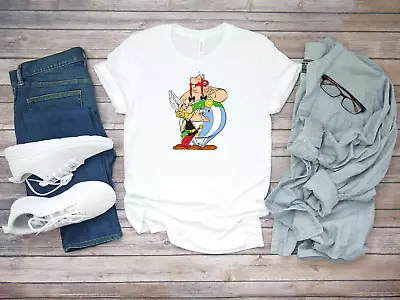 Buy Funny Asterix And Obelix Cartoon Short Sleeve White Men's T Shirt F076 • 9.92£