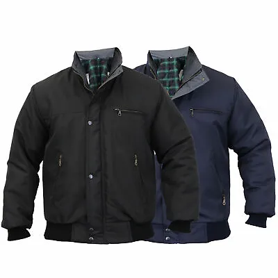 Buy Mens SKY DIVER Bomber Jacket Padded Coat Work Quilted Checked Tartan Winter New • 14.95£