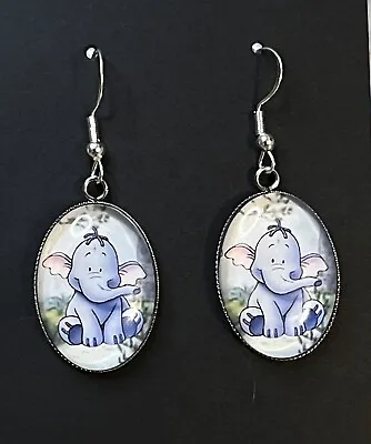 Buy Silver 925 Elephant Earrings Winnie The Pooh Jewellery Heffalump Gift Cartoon • 8.95£