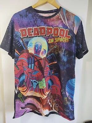 Buy New Mens Primark Marvel Deadpool In Space T-shirt Top UK L Fun Gift Tee • 12.99£