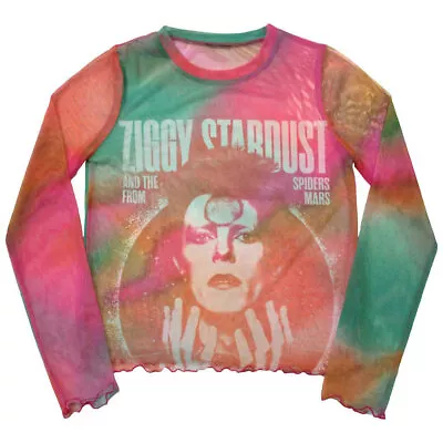 Buy David Bowie Ziggy Stardust Long Sleeve Mesh Crop Top • 17.95£