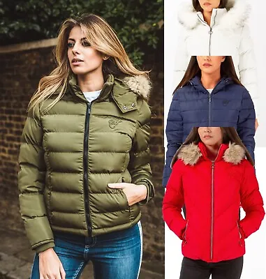 Buy Ladies Jacket Hooded Padded Warm Coat Slim Fit Clearance RRP £48.99! • 19.99£