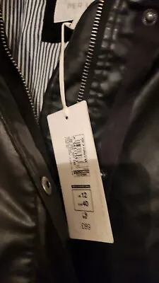 Buy M & S Per Una Ladies Faux Leather Detachable Hooded Jacket,size Uk12 • 45£